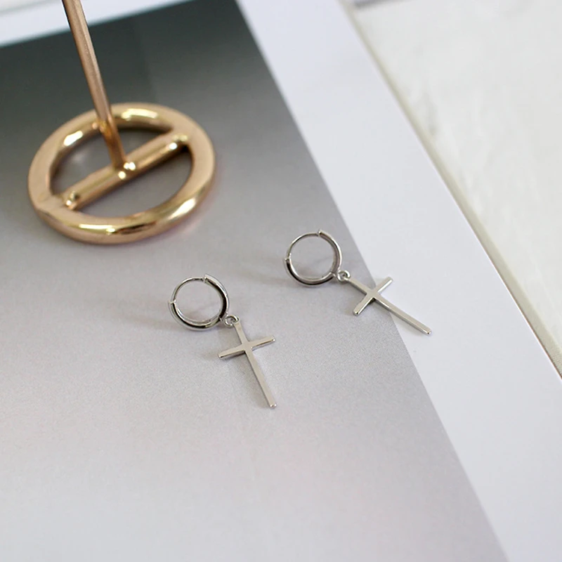 cross shape drop earring-1
