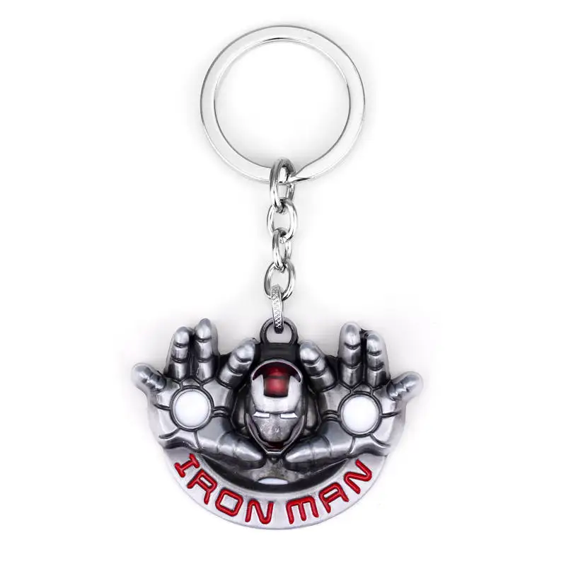 

Superhero Avengers Iron Man Keychain Key Ring Tony Stork Helmet Mask Hands Key Chains Fathers Day Gift