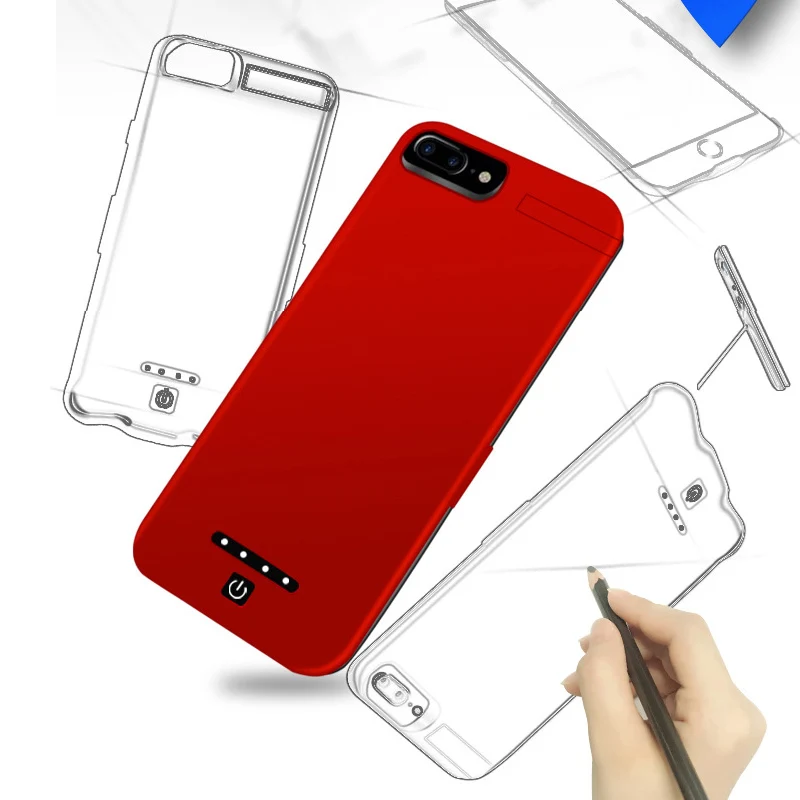 Goedkoop 7000 mah Terug clip batterij draadloze oplader protector telefoon cover apple iphone 8 7 6 6 s plus smart case powerbank deel houder