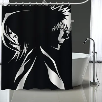 

Custom Bleach Pattern Decor Curtains Polyester Bathroom Waterproof Shower Curtain With Plastic Hooks