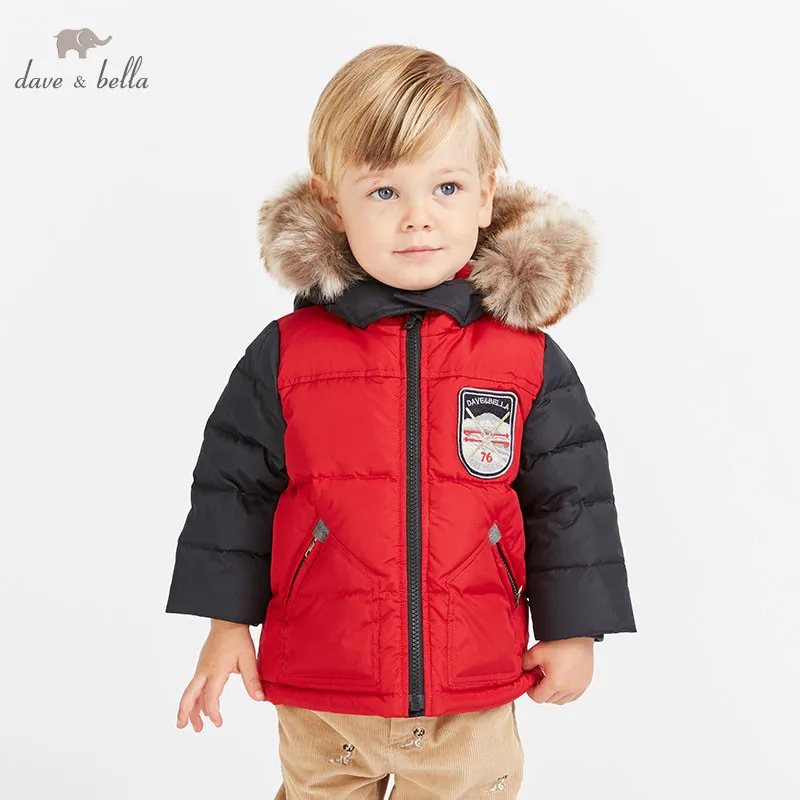 DB8834 dave bella BABY BOYS down jacket children hooded outerwear