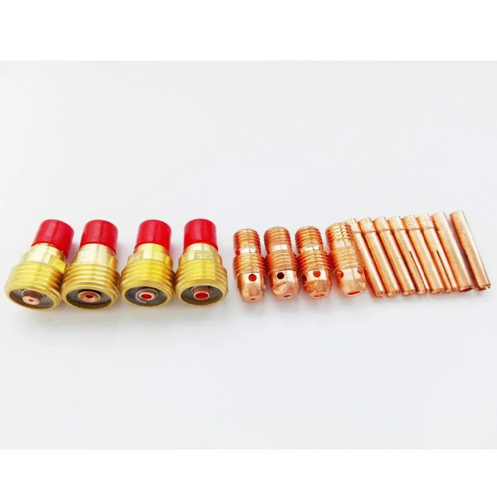 33PCS TIG Consumables Kit Collet Cup Tungsten Cap WT20 0.04 \