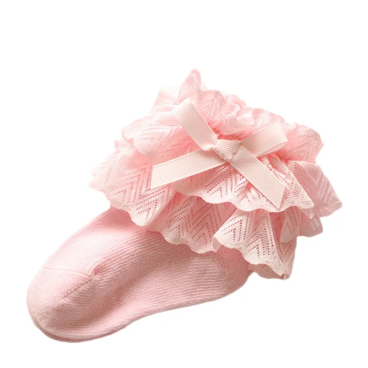 New Baby Girls Socks Cotton Lace Bowknot Infant baby socks Newborn Sweet Princess Style Ruffle Baby Girls Accessories Toddler