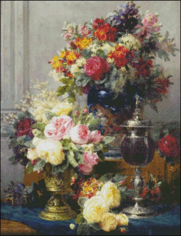 DIY Chart Counted Cross Stitch Patterns Needlework DMC Flowering Paris