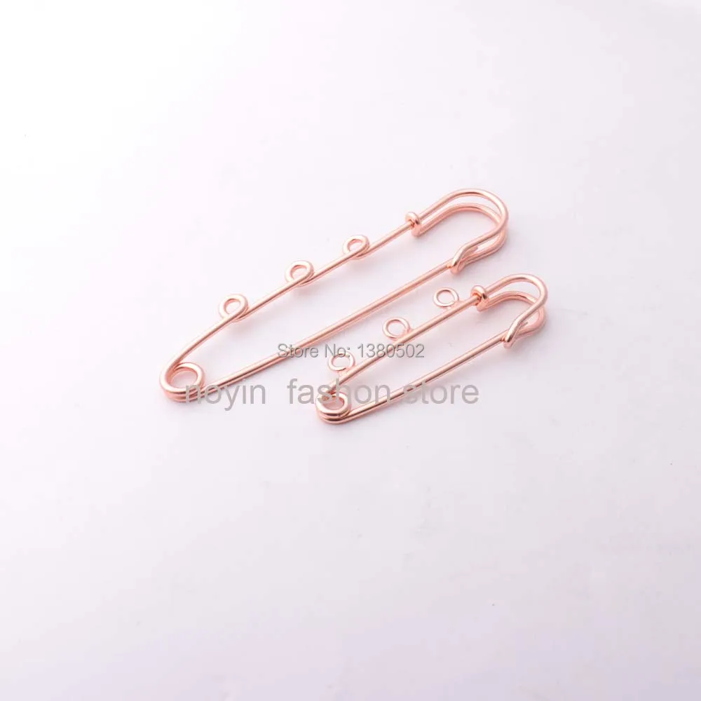 20 штук 50*10 мм/78*15 мм красивое розовое золото Цвет метал уникальной формы английские булавки с кольцевые пины для Для женщин одежды