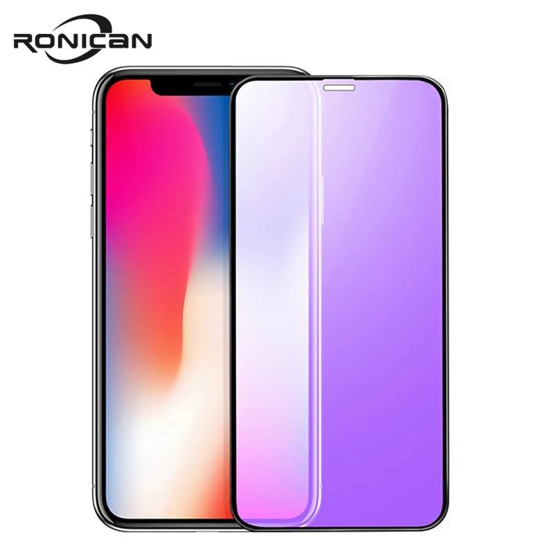  Für iPhone 11 Pro Max 3D Gebogen Gehärtetem Glas Weiche Kante High Definition Anti Blau Licht Scree