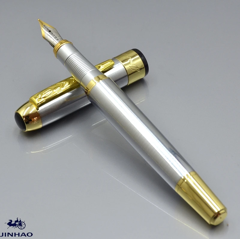 JINHAO 250 High quality Silver metal Fountain Pen With Gold arrow Clip