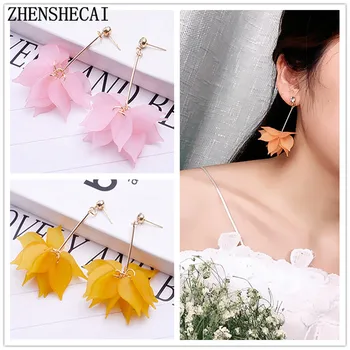 

Long Tassel Drop Earrings Big Flower Fashion Jewelry boucle d'oreille Women Girl Brincos Hyperbole Jewelry Wholesale e0316