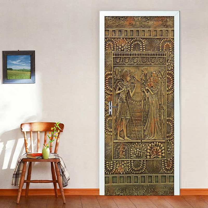 Egyptian Pharaoh Door Stickers Home Decor PVC Waterproof Self adhesive