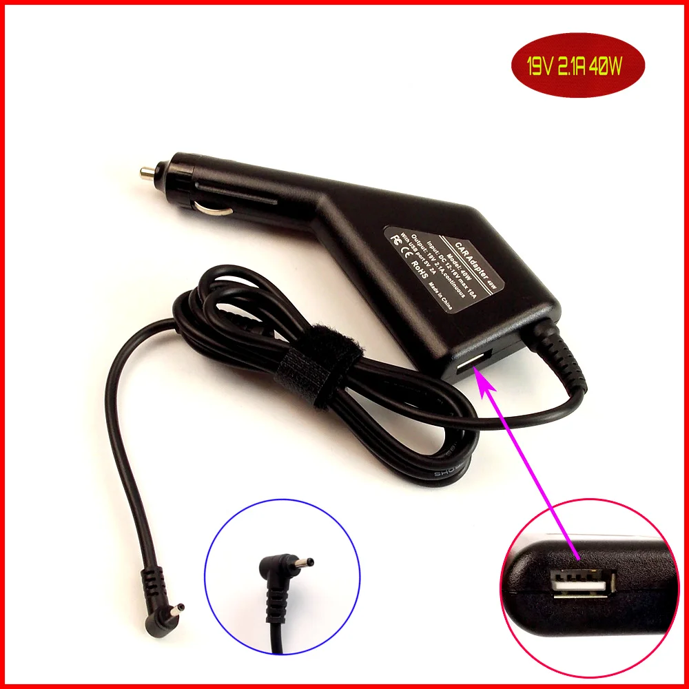 

19V 2.1A Laptop Car DC Adapter Charger +USB for ASUS Eee PC 04G26B001010 90-XB020APW00050Q 90-XB02OAPW00010Q 90-XB02OAPW00110Q