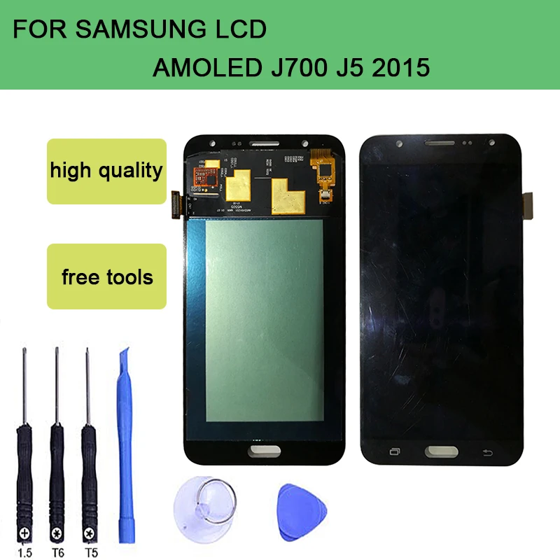 

SZHAIYU Tested OLED AMOLED LCD Display For Samsung Galaxy J7 2015 J700 J700F J7000 Touch Screen With Tools