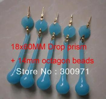 

100set/lot , 60mm drop prism , opaque blue color ,crystal CHANDELIER GLASS CRYSTALS LAMP PRISMS PARTS HANGING DROPS
