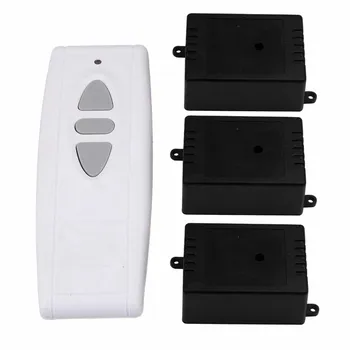 

433MHz 220V Remote Control Switch w/ White Base&3 Receivers Door Opener