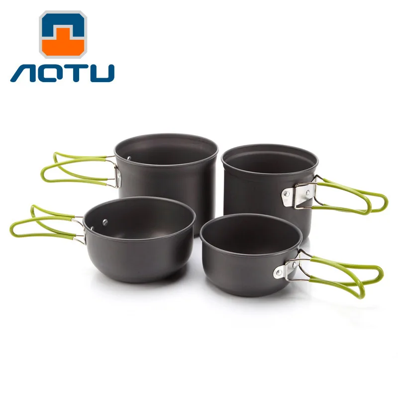 

Non-stick Pots Pans Portable Outdoor Camping Hiking Cooking Set Cookware travel tableware Fishing Picnic Cooking Pots