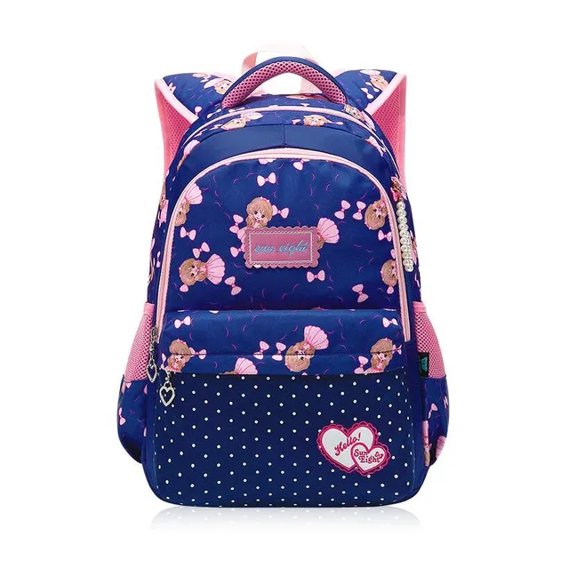 Buy school bags for girls royal blue waterproof fabric book bag cute student