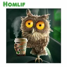 На заказ Алмазная картина foto Сова кофе животное Алмазная картина complet в алмазной живописи вышивка крестиком ручка квадратная/ronde