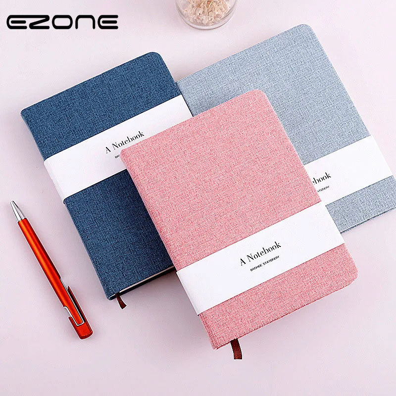 

EZONE Creative Trends Notebook Cute Color Cloth Cover With Blank/Grid Paper Note Book Traveler Journey Notepad School Supply