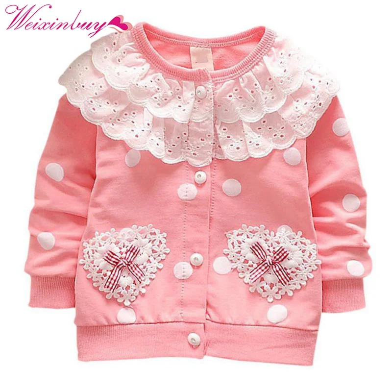 WEIXINBUY/топы с длинными рукавами для маленьких девочек; пальто; теплая осенне-зимняя куртка; толстовки с капюшоном - Цвет: Розовый