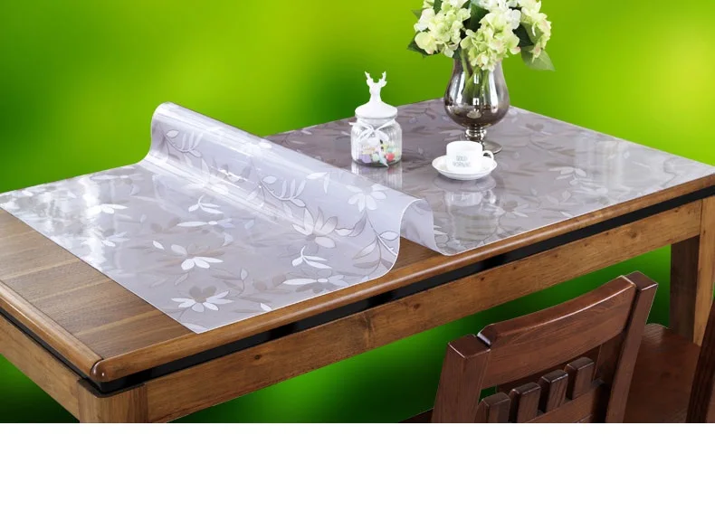 BB# ПВХ прозрачный пластик одноразовая скатерть водонепроницаемой ткани Hot мягкая стекло коврик стол кристалл плиты