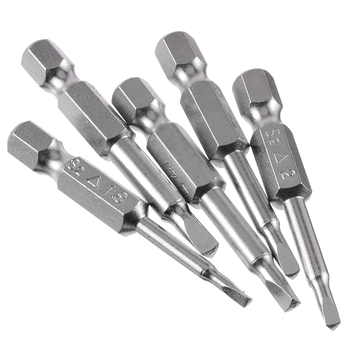 Rocaris 5 Pieces in One Set Magnetic Triangle Head Screwdriver Bits S2 Steel 1/4 Hex Shank 50mm 