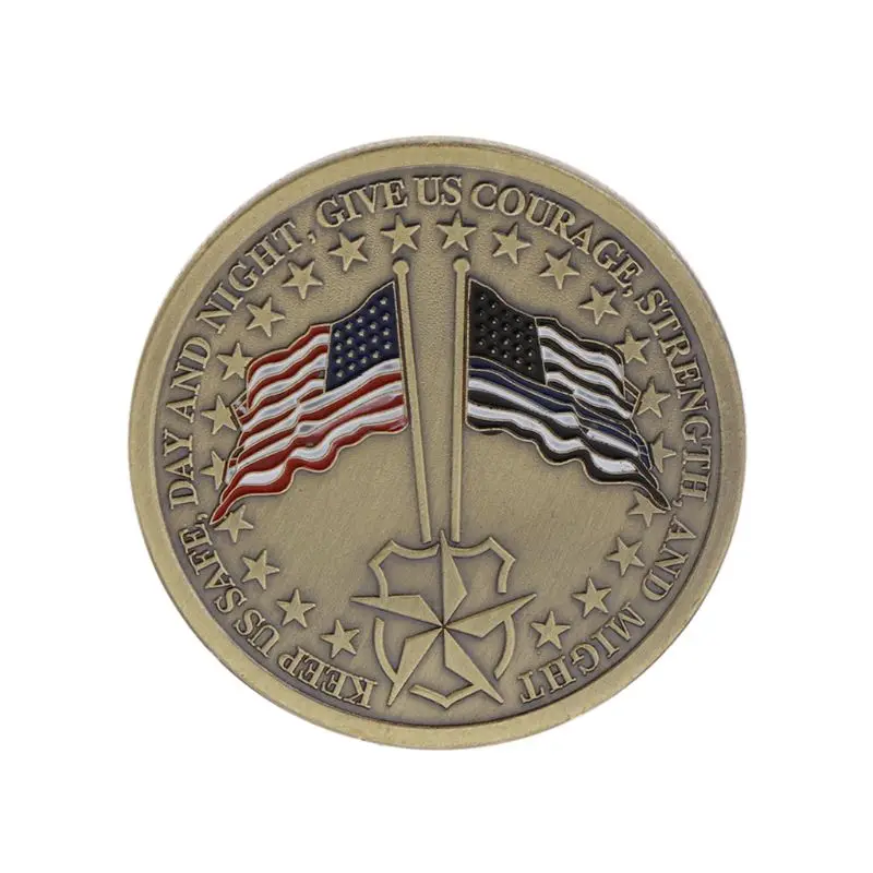 Памятная монета патрон полицейских Saint Michael America Flag сувенир W229|Безвалютные монеты|