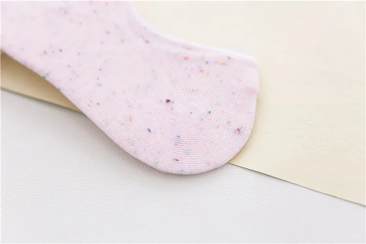 10 шт. = 5 пар новое поступление 2016 цветных точек в пряжа, хлопок Летние носки женщин носок тапочки силиконовые Носки