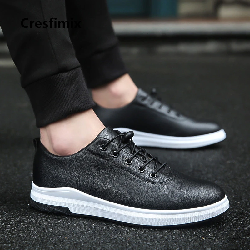 

Cresfimix chaussures masculines men fashion comfortable spring & autumn lace up shoes male cool black pu leather shoes a2333