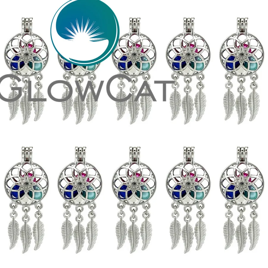 Лотос Ловец снов GLOWCAT 10x K678 бусины с кисточками клетка медальон подвеска диффузор