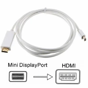 

100pcs/lot 1.8M/6FT Mini DisplayPort Display Port DP to HDMI Adapter Displayport Adapter Converter Cable For Mac Macbook Pro