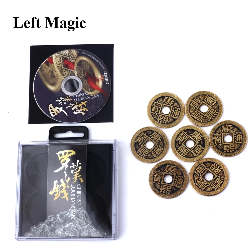 

Luohanqian Chinese Coin Sets ( include 5 pcs coin and 2 pcs Half Dollar Version) - Coin Money Magic props Magic Trick G8034