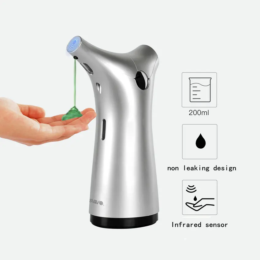 

SVAVO 200ml Liquid Soap Dispenser Infrared Sensor Soap Dispenser Hand Sanitizer Automatic S Dispensers Touchless For Kitchen