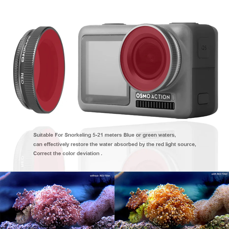 osmo action red filter