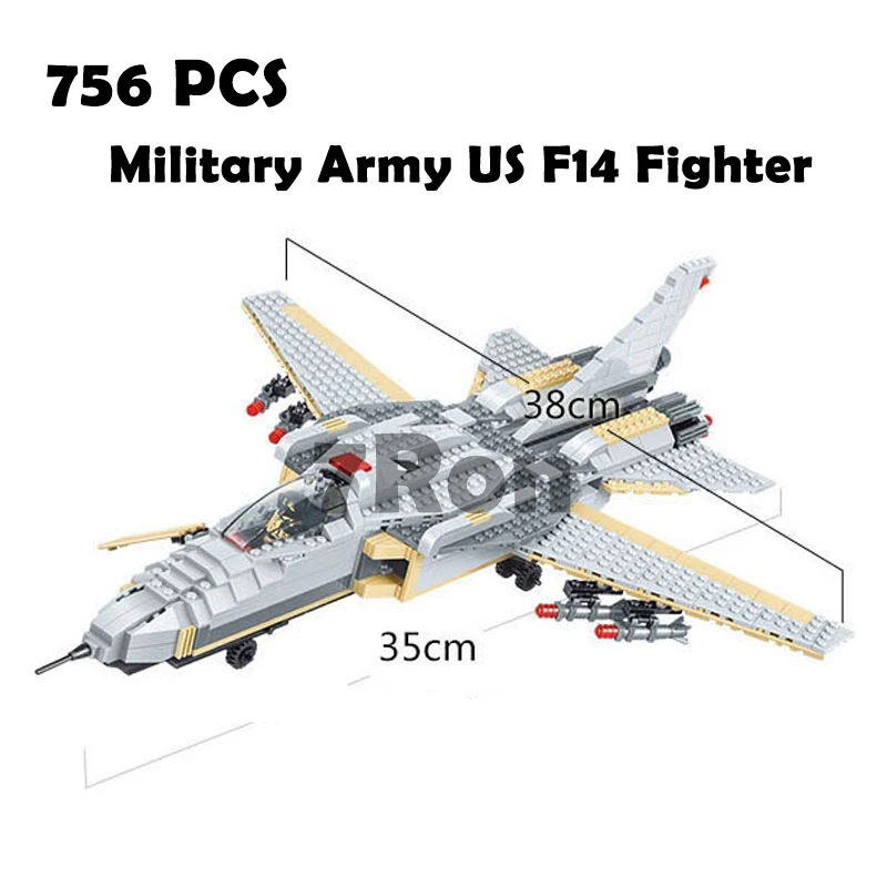 

Compatible with lego Models building toy 29030 756PCS Military Army US F14 Fighter Building Blocks toys & hobbies