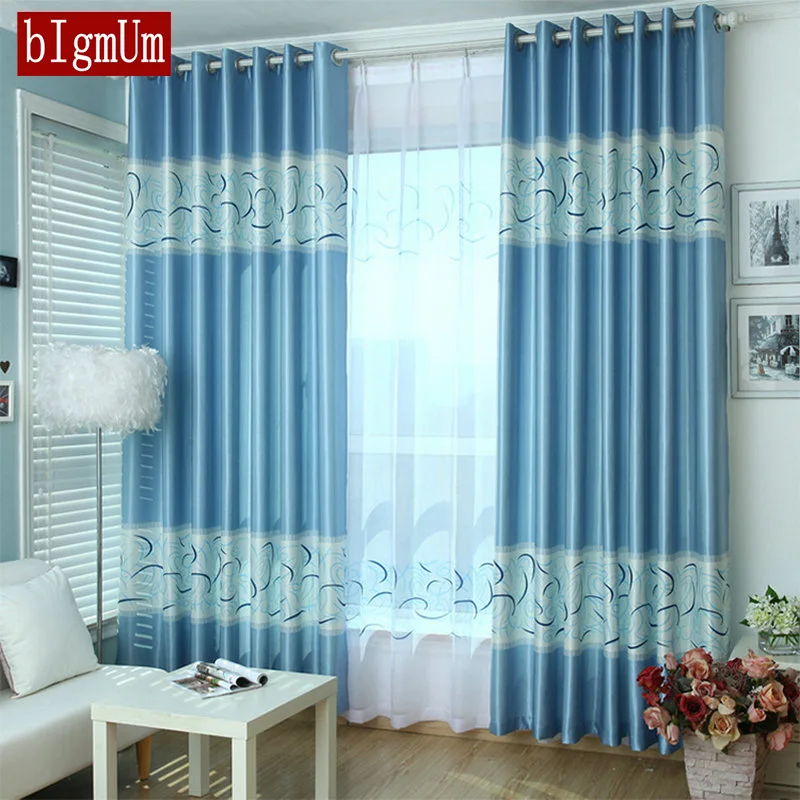 Nordic Line Embroidered Curtains For Living Room Bedroom Window