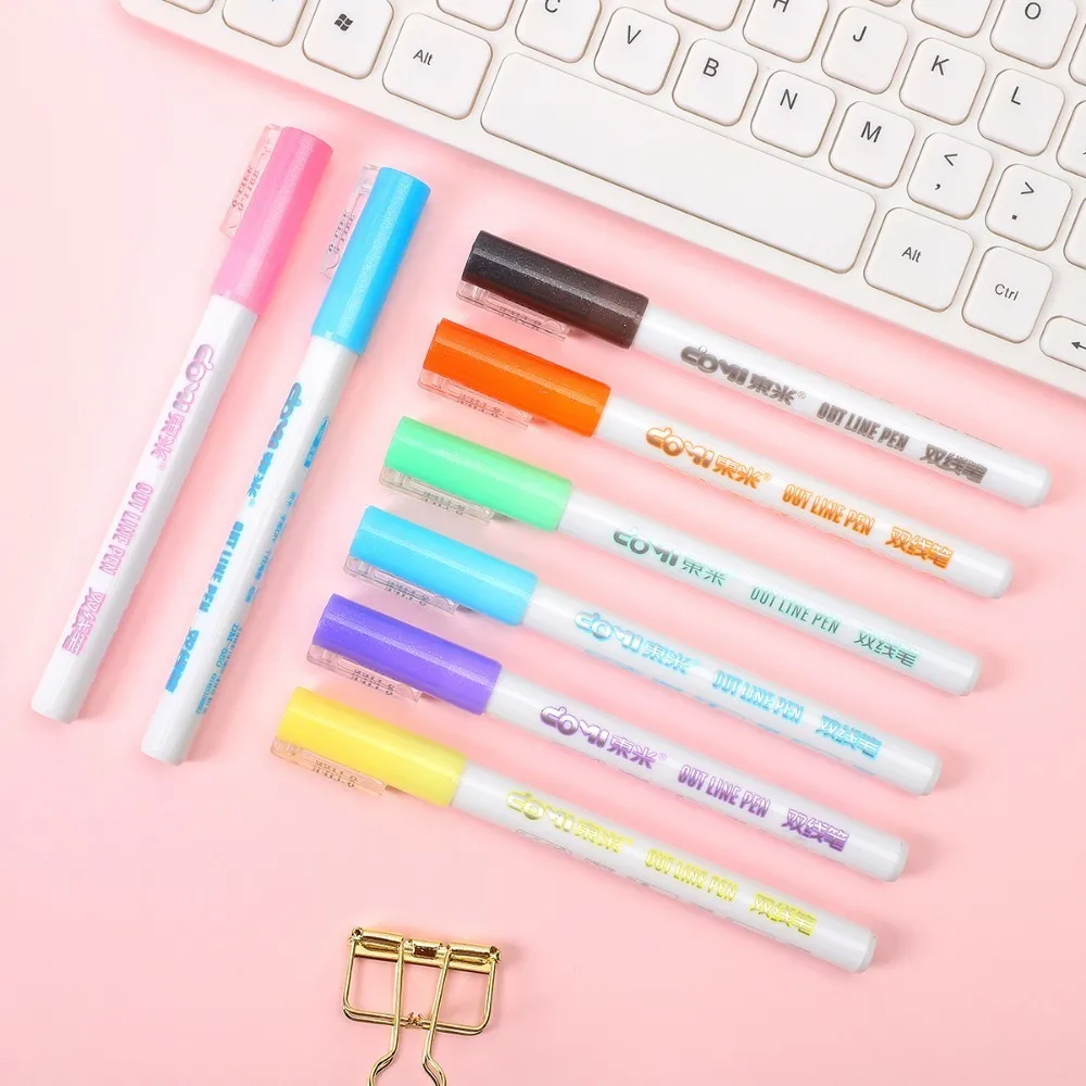 

JIANUW Drawing Manga Art Marker Pens 8 Colors Highlighter Markers railroad pen Art Supplies Scrapbooking Diy School Supplies