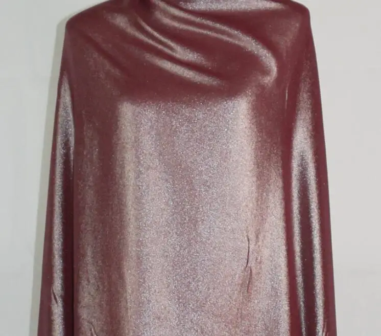 Блестящая шифоновая ткань, мягкая, бронзовая, волшебный цвет, дышащая, сделай сам, ткань для платья 100 см* 150 см - Цвет: Marroon-Silver