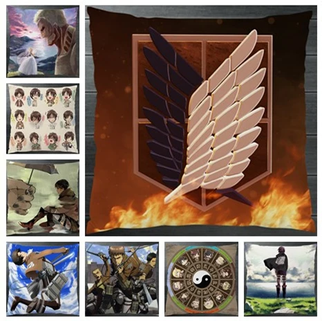 

Attack on Titan Scouting Legion Mikasa Levi Sasha Eren Pillowcase Pillow Case Cover Shingeki no Kyojin Cosplay Gift BED/SOFA/CAR