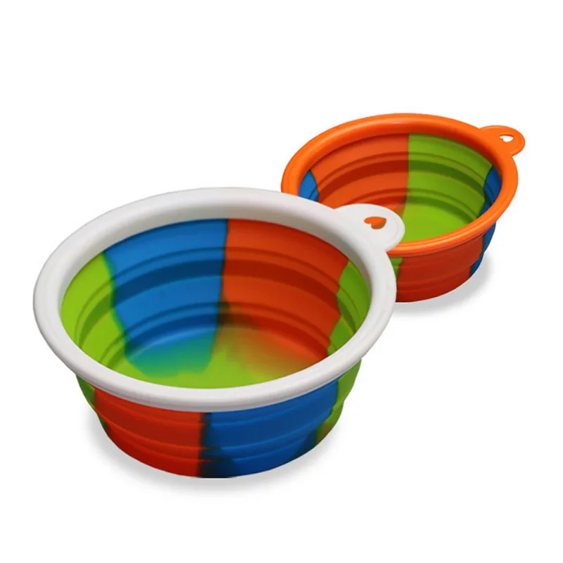 

Drinking Water Food Container Folding Dog Bowl Portable Travel Bowl Dog Feeder Silicone For Small Mudium Dog Pet Accessories