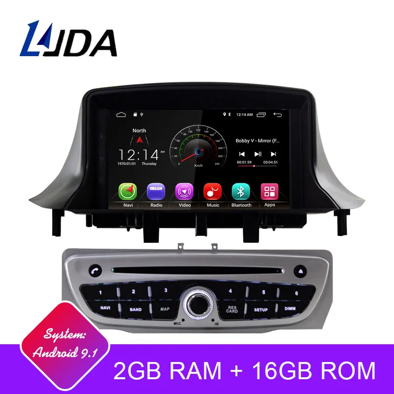 Excellent LJDA Android 9.1 Car DVD Player For Megane Fluence 2009 2010 2011 Car Multimedia Player GPS Navigation 1 Din Car Radio Stereo 0