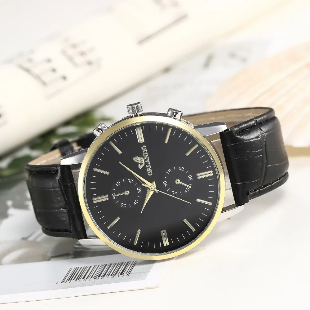 2019 Новые горячие Креативные мужские модные деловые часы для подарка мужские с кожаным ремешком кварцевые часы