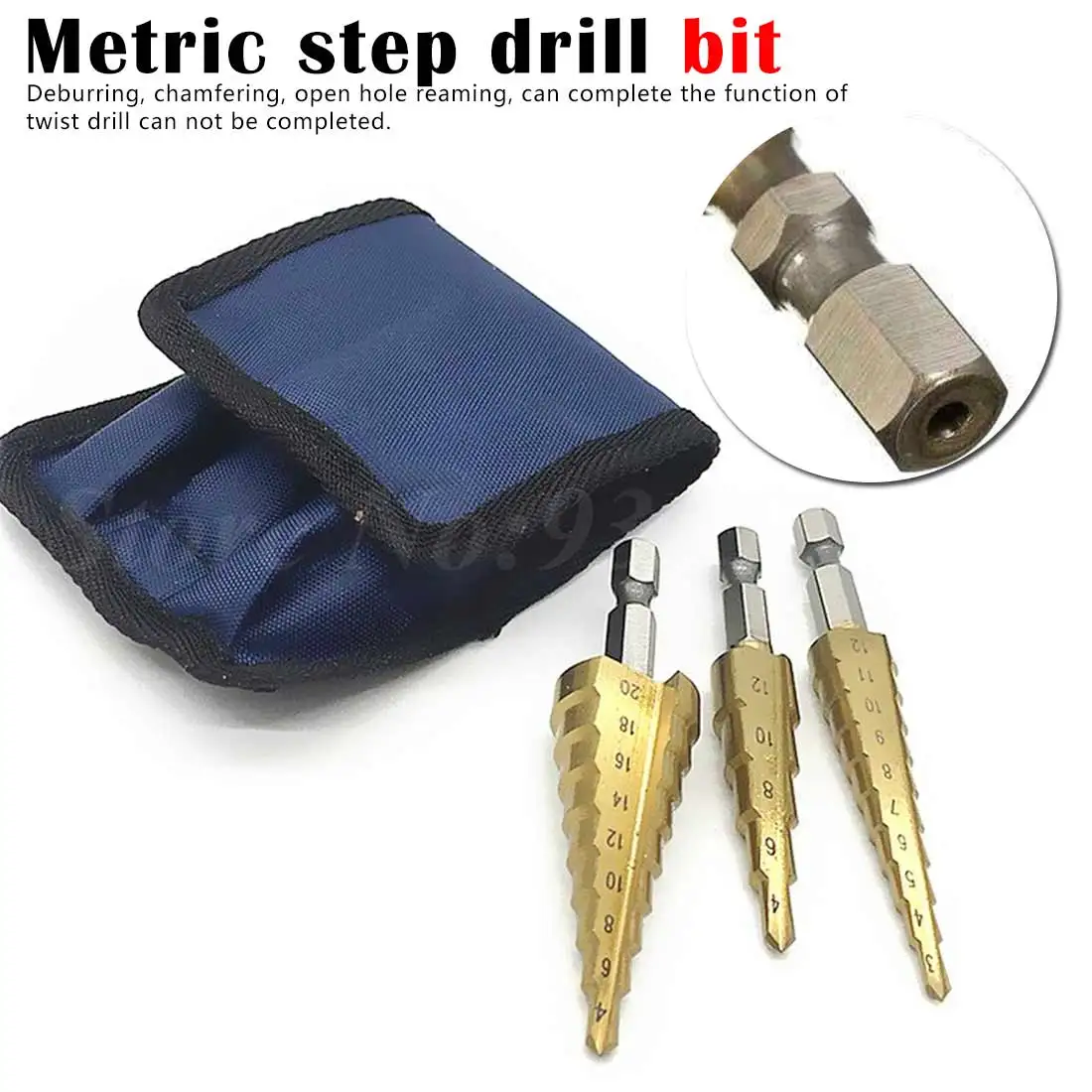 

1Pc 3-12mm Step Drill Bit for Metal Wood Cone Drill Titanium Bit Hole Cutter Triangle Shank Steel Drills Power Tool