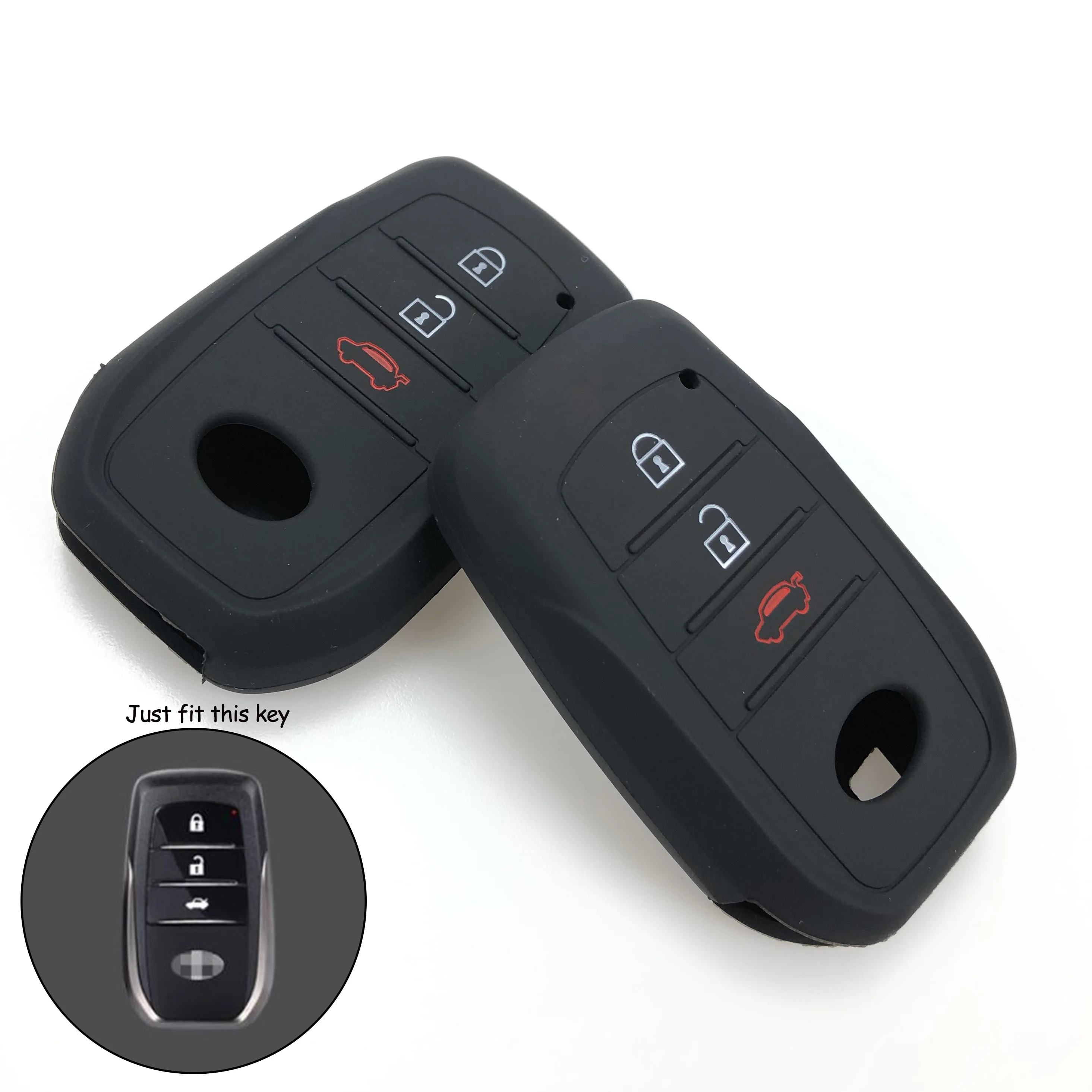

Silicone Car accessories Key Cover Key Shell Keychain Protector Case For Toyota Camry RAV4 Crown Highlander Corolla
