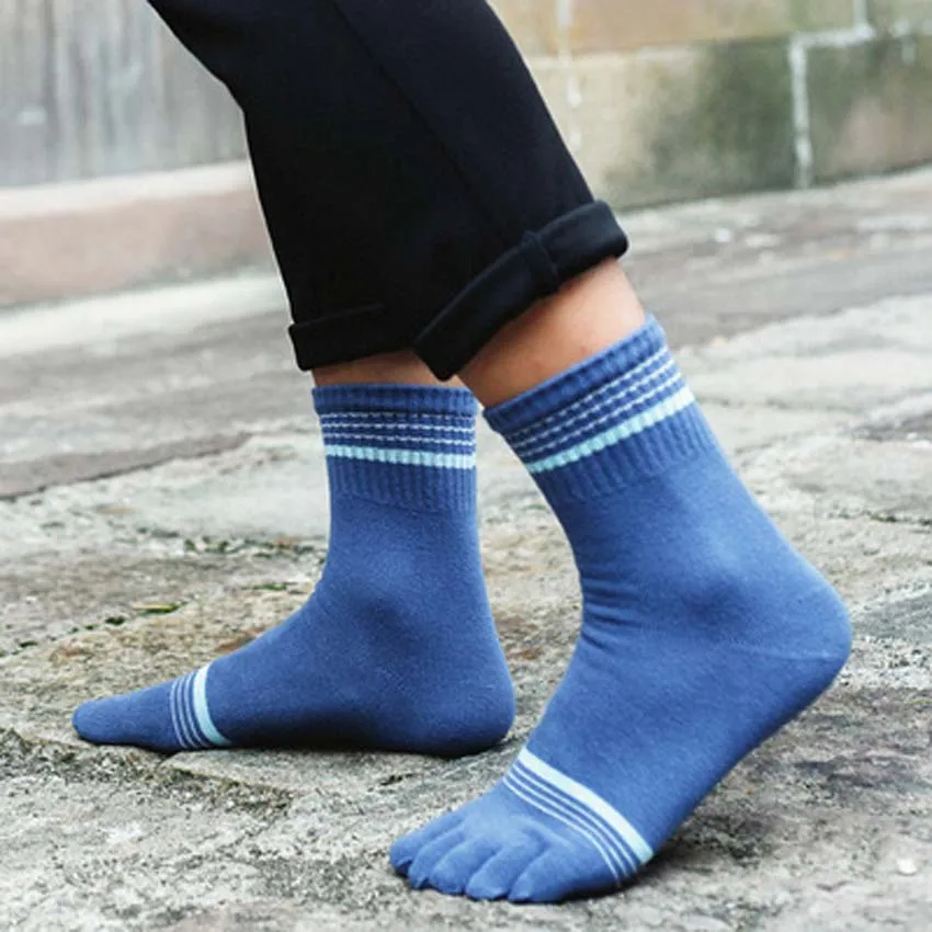 Buy 21Colors And style Long Men toe socks full cotton