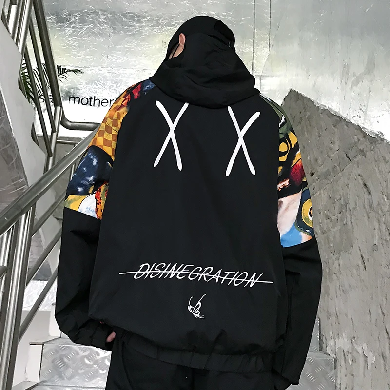 

2019 Autumn New Men's Bomber Zipper Smiling Face Jacket Male Casual Streetwear Hip Hop Coat Men Jaqueta Masculino