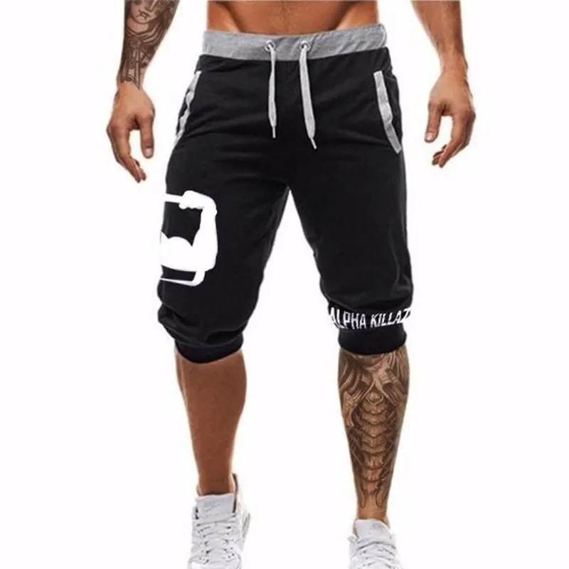 

New Fashion Summer Leisure Men Knee Length Shorts Color Patchwork Joggers Short Sweatpants Man Bermuda Shorts