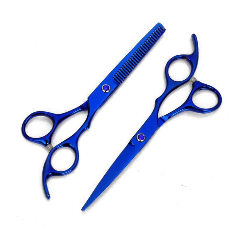 FH 20161 6 Inches Beauty Salon Cutting Blue Hair Scissors