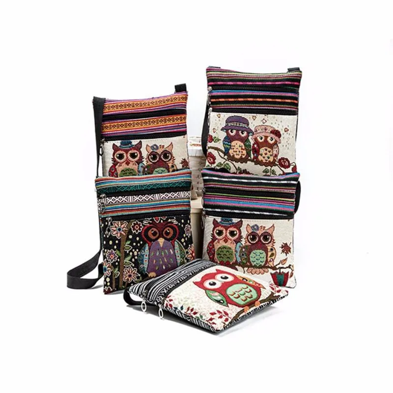 

Fashion Women Handbags Embroidered Owl Tote Bags Women Shoulder Bag Handbags Postman Package Bolsa Feminina 4 styles Available
