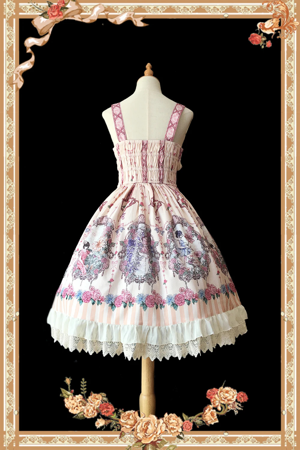 Платье с цветочным принтом в стиле Лолиты; платье миди без рукавов для вечеринки; vestidos De Fiesta; Инфанта