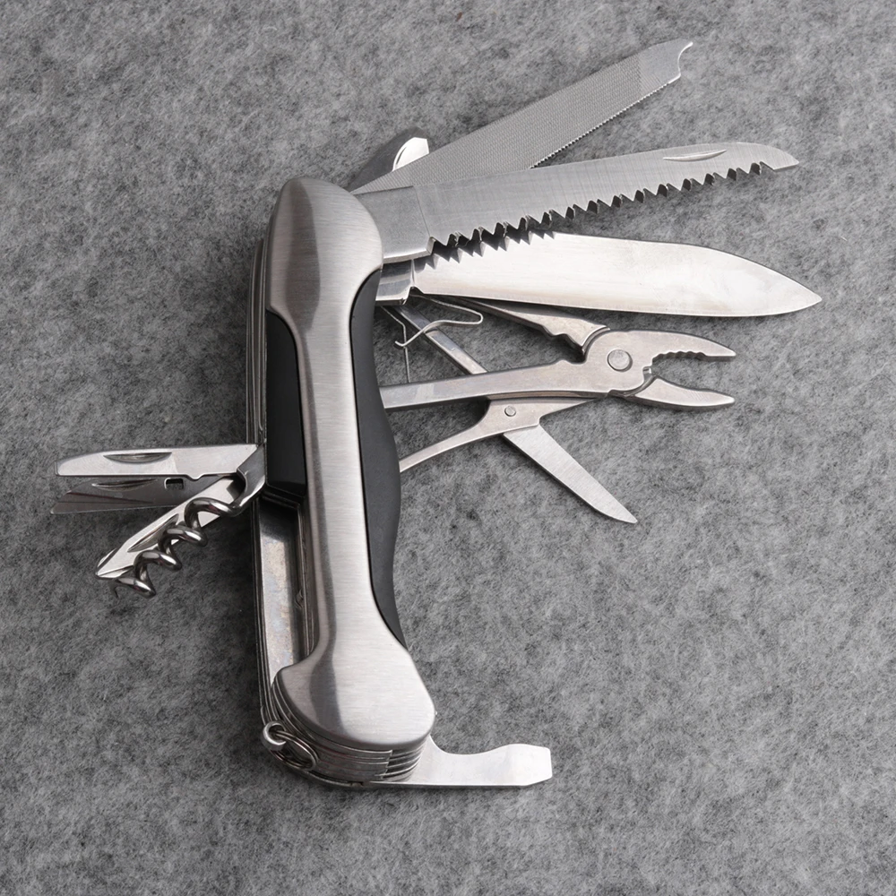

New Multifunctional Swiss Folding Knife Stainless Steel EDC Tool Army Knives Pocket Hunting Outdoor Camping Survival Knife SKR02