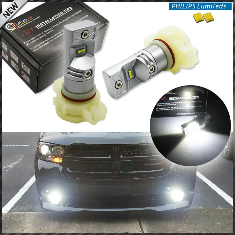 iJDM 6000K White Powered By Luxen LED 5202 H16 PSX24W Bulbs For Fog